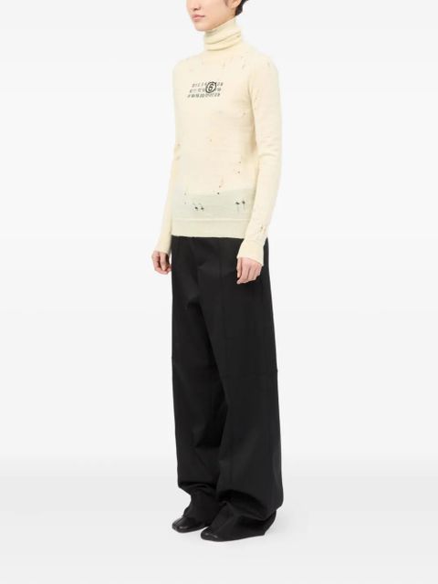 MM6 Maison Margiela Numbers-motif sweater - Neutrals