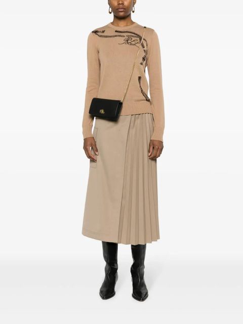 Lauren Ralph Lauren logo-lettering leather crossbody bag - Black - zdjęcie produktu nr 2