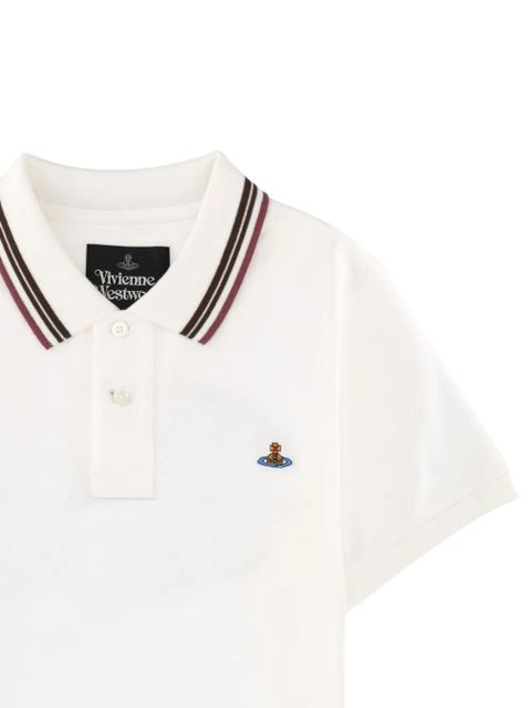 Vivienne Westwood striped-collar polo shirt - White - zdjęcie produktu nr 2