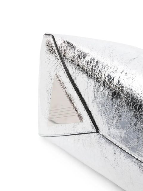 The Attico Day Off metallic leather clutch bag - Silver - zdjęcie produktu nr 2