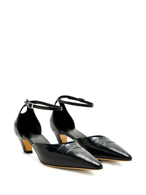 Le Monde Beryl 45mm crocodile-effect pumps - Black