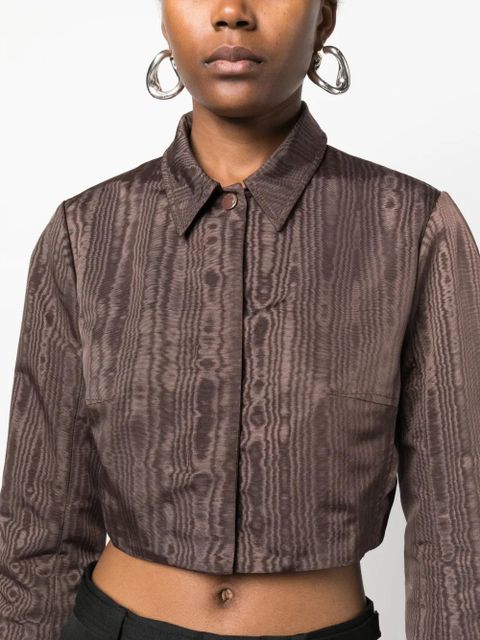 Marine Serre Regenerated moire tailored jacket - Brown