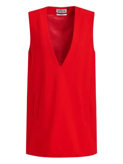 Essentiel Antwerp V-neck mini dress - Red - zdjęcie produktu nr 1