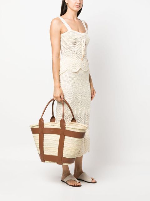 DeMellier The Santorini raffia tote bag - Neutrals