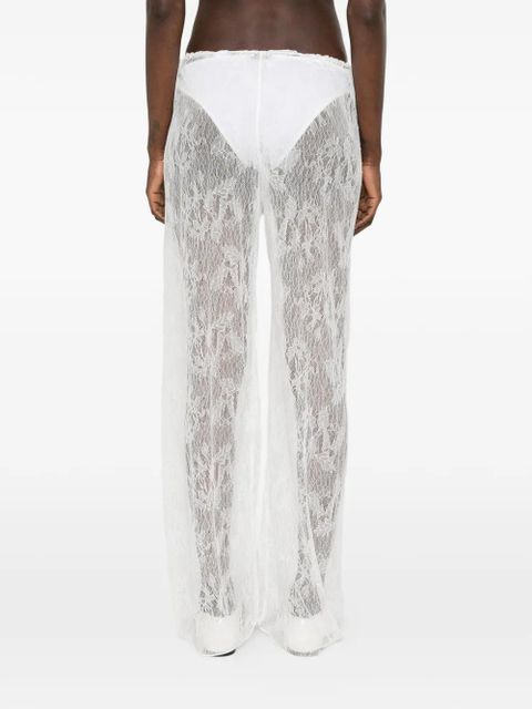 Oséree lace drawstring palazzo pants - White