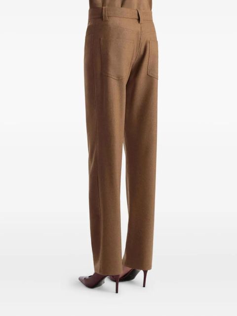 KHAITE straight-leg wool-blend trousers - Brown - zdjęcie produktu nr 2