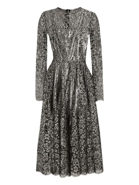 Dolce & Gabbana lamé lace midi dress - Black - zdjęcie produktu nr 1