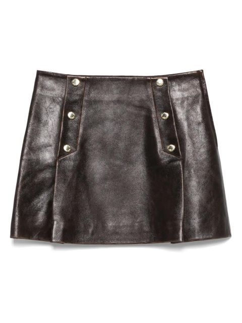 SANDRO leather mini skirt - Brown - zdjęcie produktu nr 1