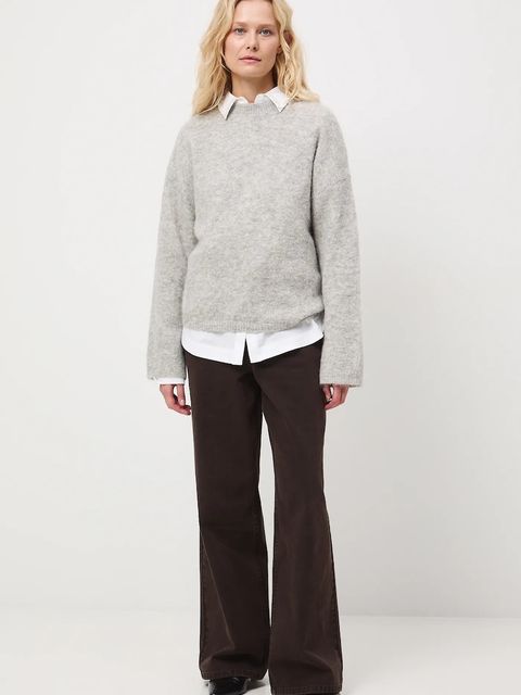 Medicine sweter z wełną alpaki kolor szary