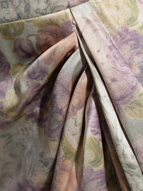 Alessandra Rich floral draped dress - Neutrals