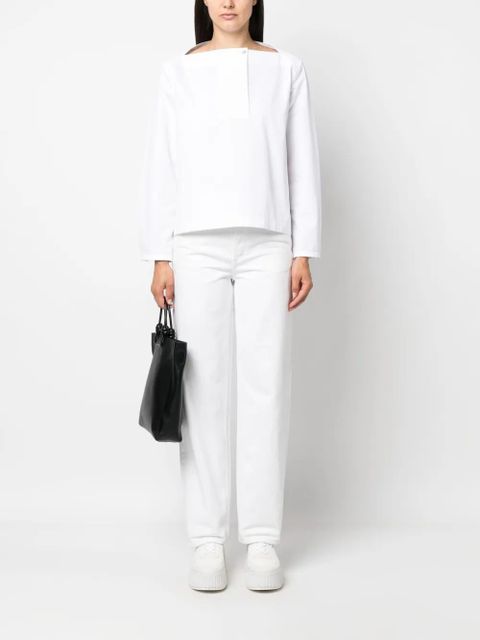 Jil Sander long-sleeved cotton blouse - White