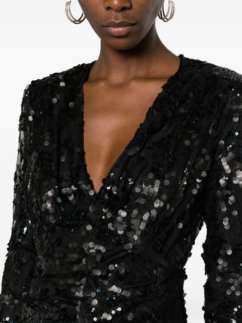 ROTATE BIRGER CHRISTENSEN sequined ruched minidress - Black