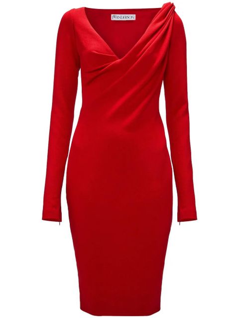 JW Anderson V-neck midi dress - Red - zdjęcie produktu nr 1