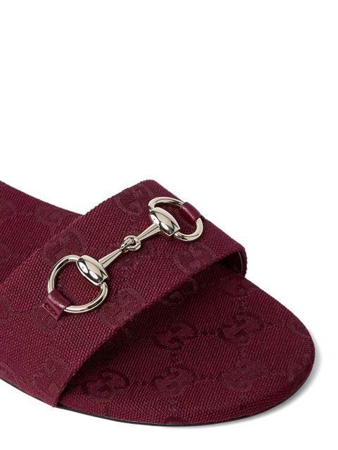 Gucci Horsebit logo slides - Red