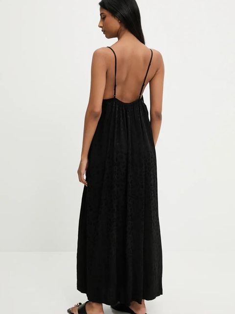 Answear.LAB sukienka kolor czarny maxi prosta