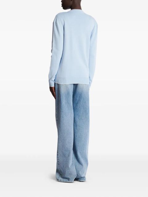 Balmain emblem button cardigan - Blue