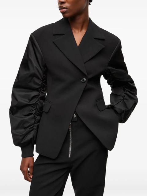 GANNI contrast-sleeve blazer - Black