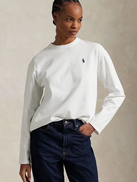 Polo Ralph Lauren longsleeve bawełniany kolor biały 211967105 - zdjęcie produktu nr 1
