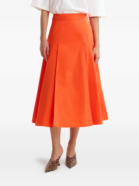 Essentiel Antwerp zip-fastening A-line midi skirt - Orange