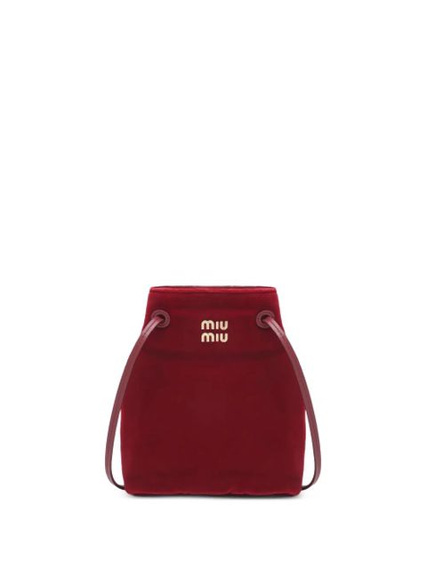 Miu Miu logo velvet mini bag - Red - zdjęcie produktu nr 1
