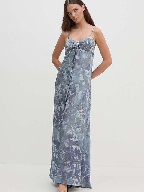 Sandro Ferrone sukienka kolor niebieski maxi rozkloszowana SFS32XBDMAIS - zdjęcie produktu nr 1