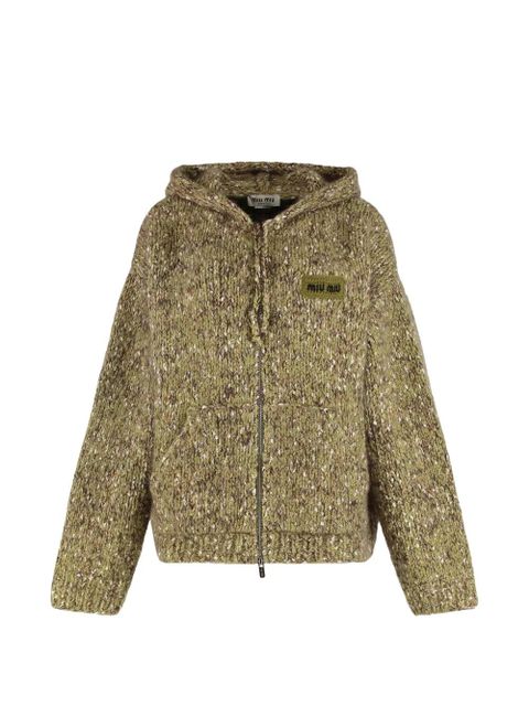 Miu Miu hooded zip sweatshirt - Green - zdjęcie produktu nr 1