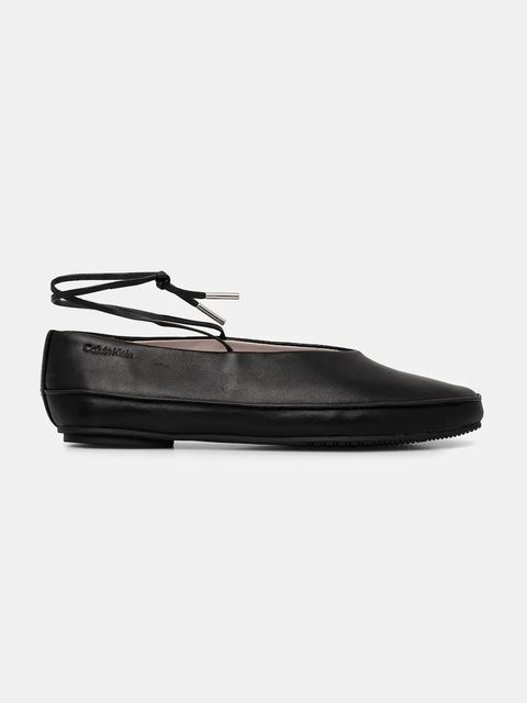 Calvin Klein baleriny skórzane BALLERINA MARY JANE STRAP LTH kolor czarny HW0HW02656 - zdjęcie produktu nr 2