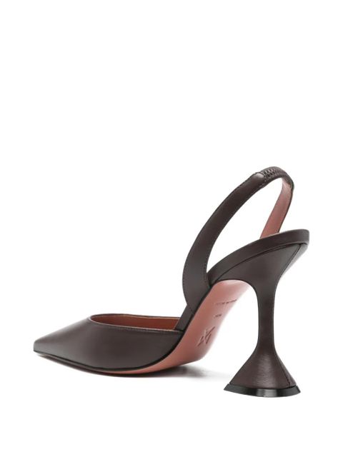 Amina Muaddi 95mm Holli pointed slingback pumps - Brown