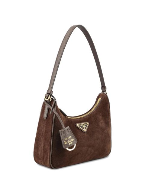 Prada Re-Edition 2005 suede shoulder bag - Brown