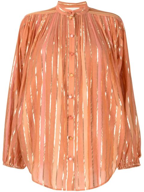 ZIMMERMANN stripe-pattern cotton-blend blouse - Orange - zdjęcie produktu nr 1