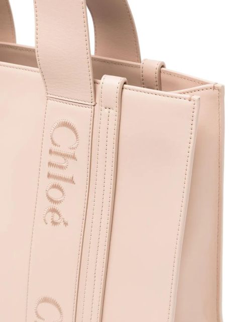 Chloé medium Woody leather tote bag - Pink