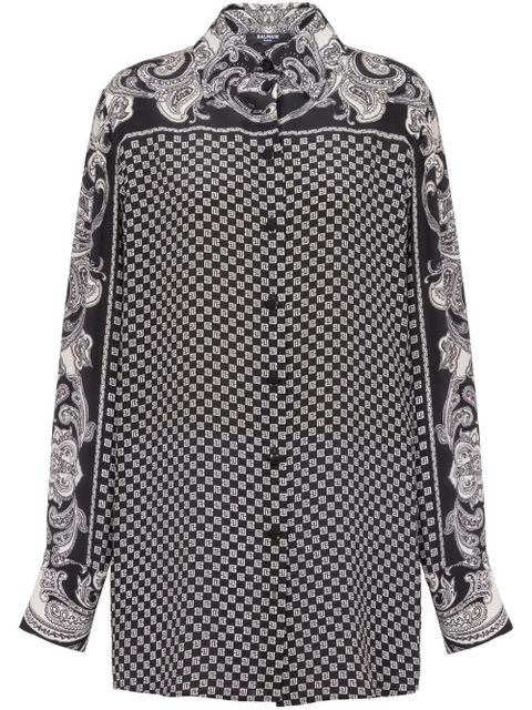 Balmain paisley-print silk shirt - Black - zdjęcie produktu nr 1
