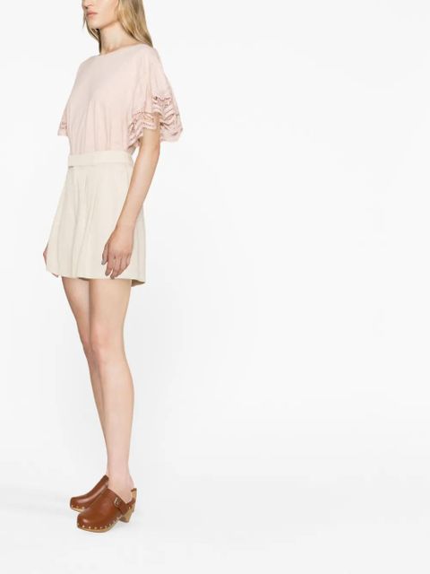 TWINSET lace-trim T-shirt - Pink