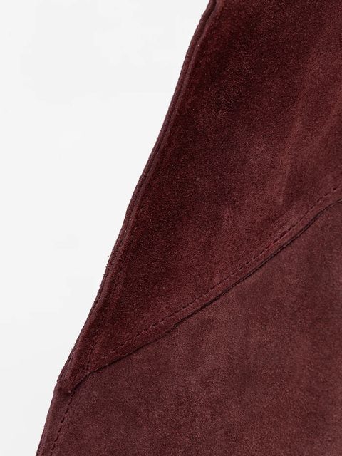 Answear.LAB torebka zamszowa kolor bordowy