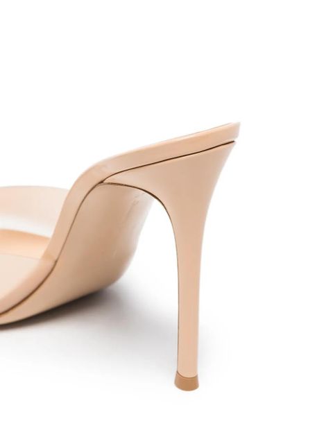 Gianvito Rossi Elle 105mm transparent-strap mules - Neutrals