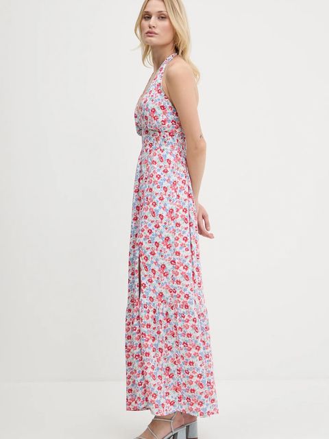 Hollister Co. sukienka kolor czerwony maxi rozkloszowana KI359-5132