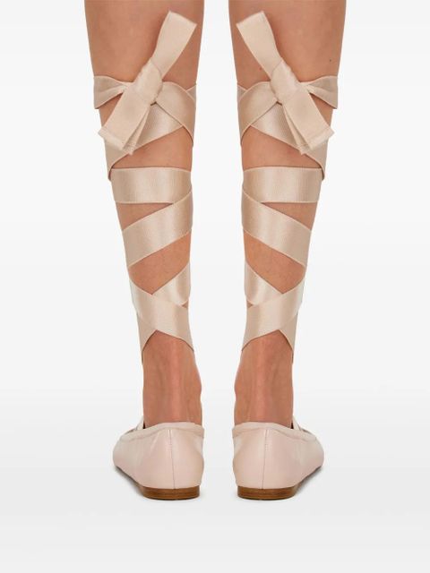 Ferragamo leather ballerina shoes - Pink