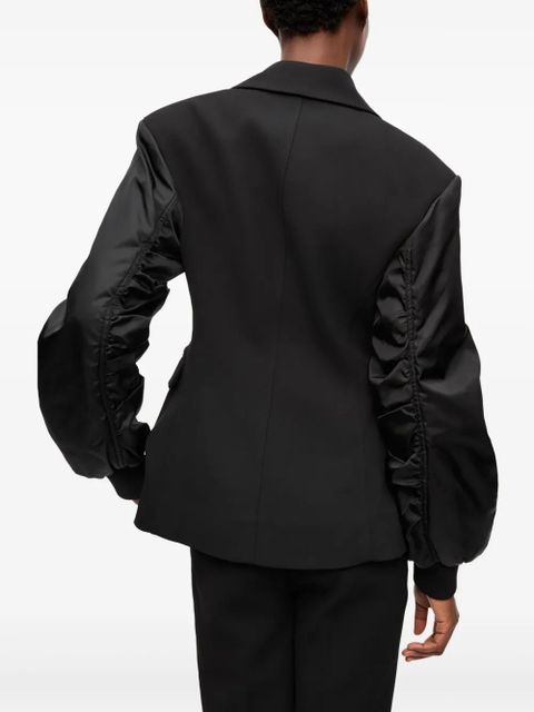 GANNI contrast-sleeve blazer - Black