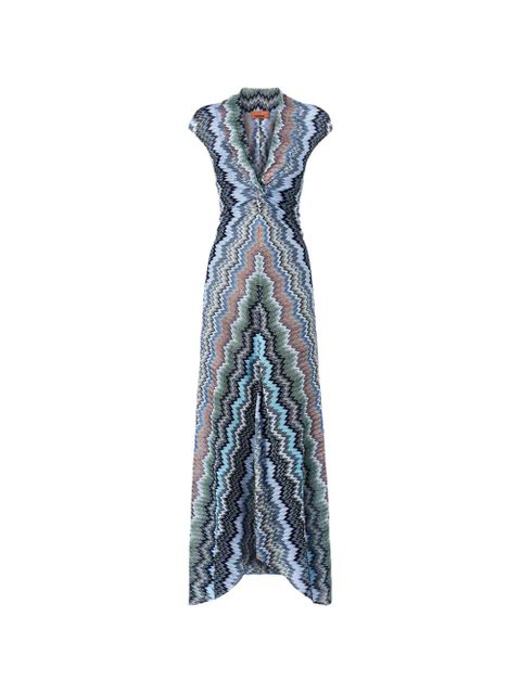 Missoni V-neck chevron maxi dress - Blue - zdjęcie produktu nr 1