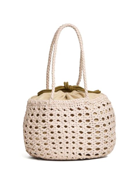 DRAGON DIFFUSION Juventus round perforated bucket bag - Neutrals - zdjęcie produktu nr 2
