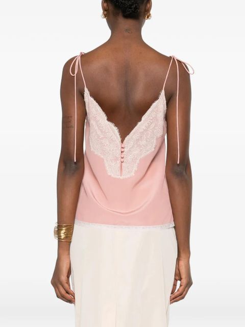 Valentino Garavani lace-trim tank top - Pink