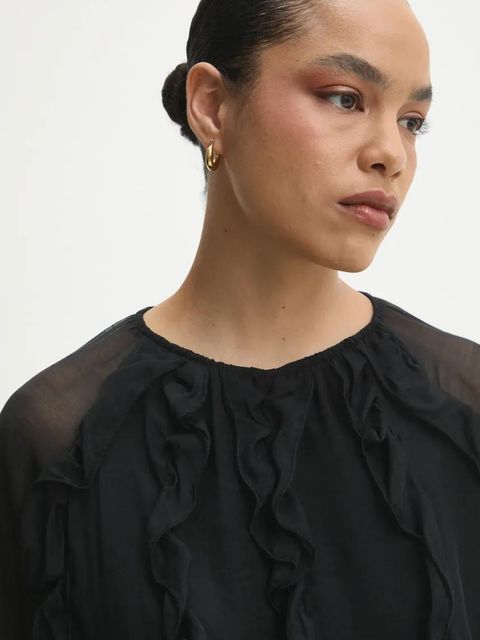 Answear.LAB bluzka damska kolor czarny gładka