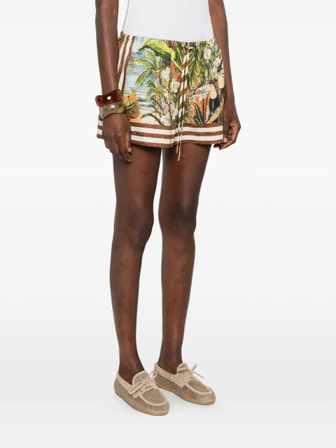 ALEMAIS Toucan Tango print shorts - Brown