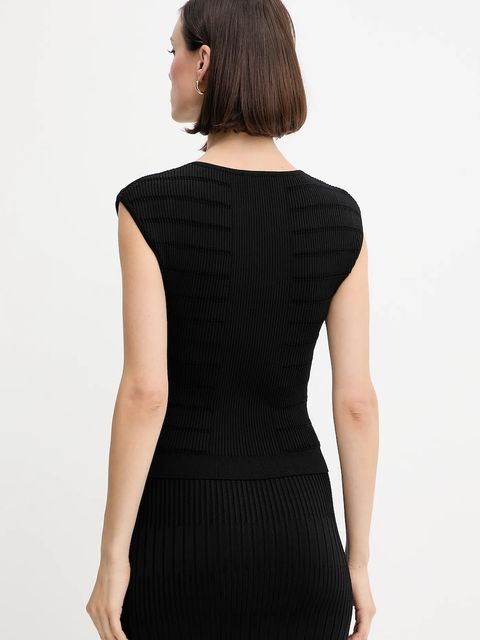 Guess top EVANGELINE damska kolor czarny gładka W5YR12 Z0130