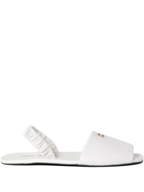 Miu Miu Ruches slingback sandals - White - zdjęcie produktu nr 1