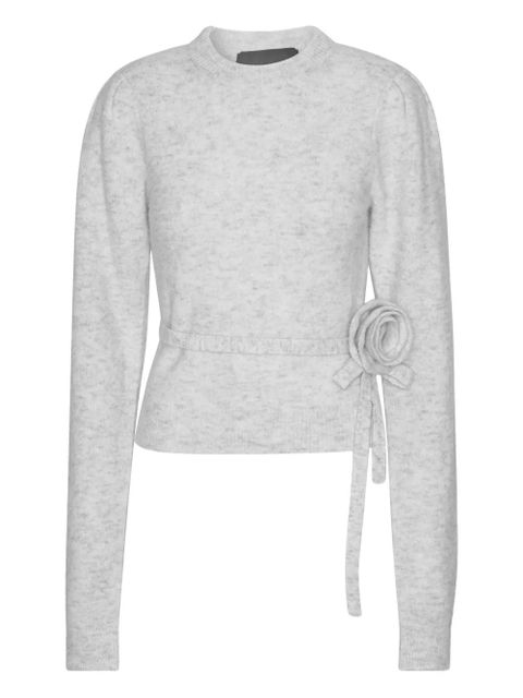 ROTATE BIRGER CHRISTENSEN rose-embellished top - Grey - zdjęcie produktu nr 1