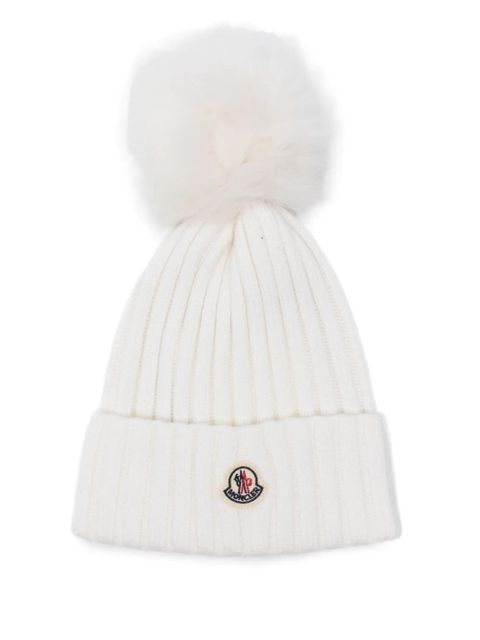 Moncler ribbed pom-pom beanie - Neutrals - zdjęcie produktu nr 1