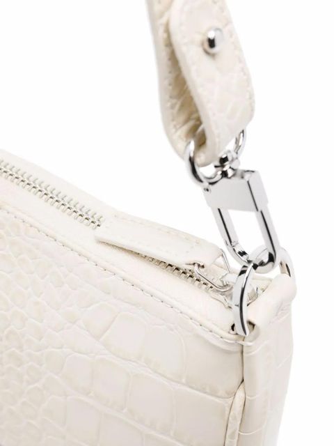 BY FAR Rachel crocodille-effect shoulder bag - Neutrals