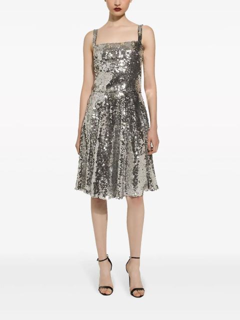 Dolce & Gabbana sequinned A-line midi skirt - Silver
