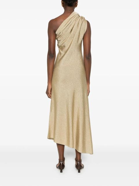 KHAITE Coast draped midi dress - Gold
